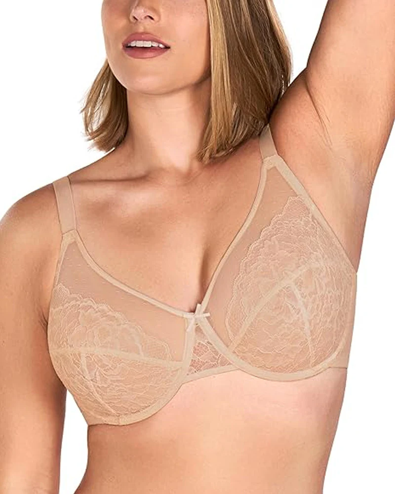 Full Coverage Lace Minimizer Bra - Petal - Image 18