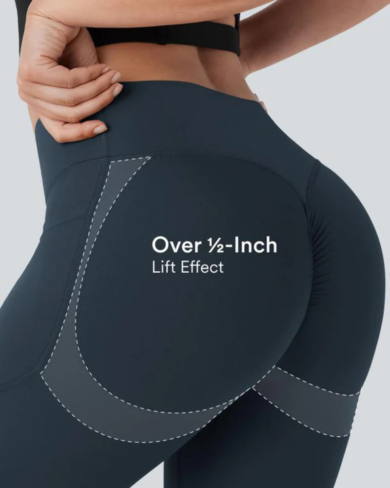 High Waisted Butt Lifting Tummy Control Side Pocket Shaping Training Leggings - Image 3