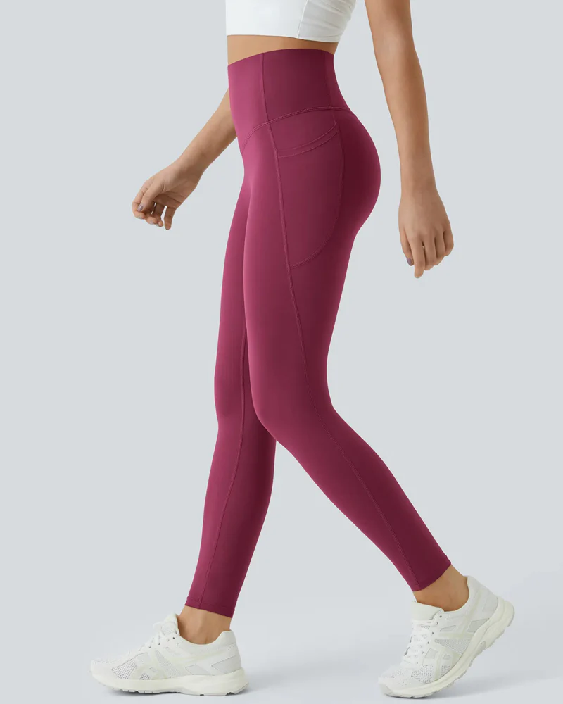 Butt Lifting Tummy Control Side Pocket High Waisted Shaping Training Leggings - Image 30