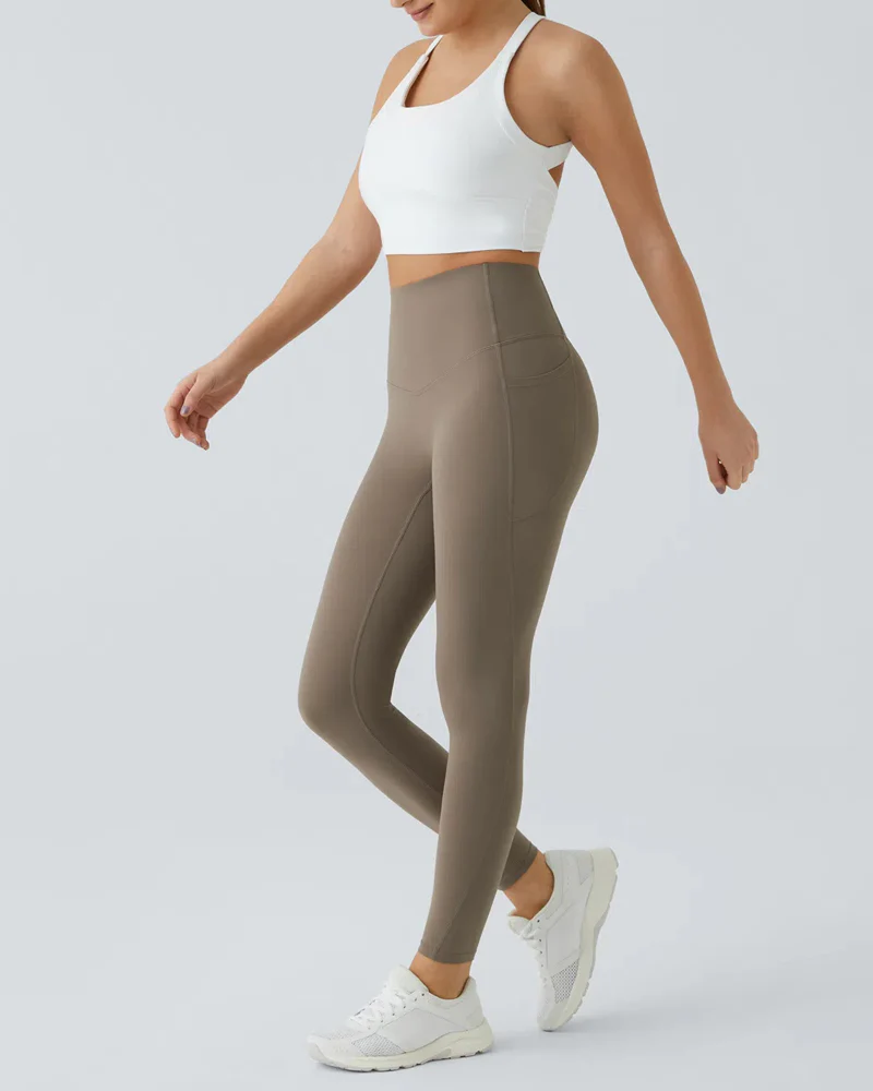 Butt Lifting Tummy Control Side Pocket High Waisted Shaping Training Leggings - Image 49