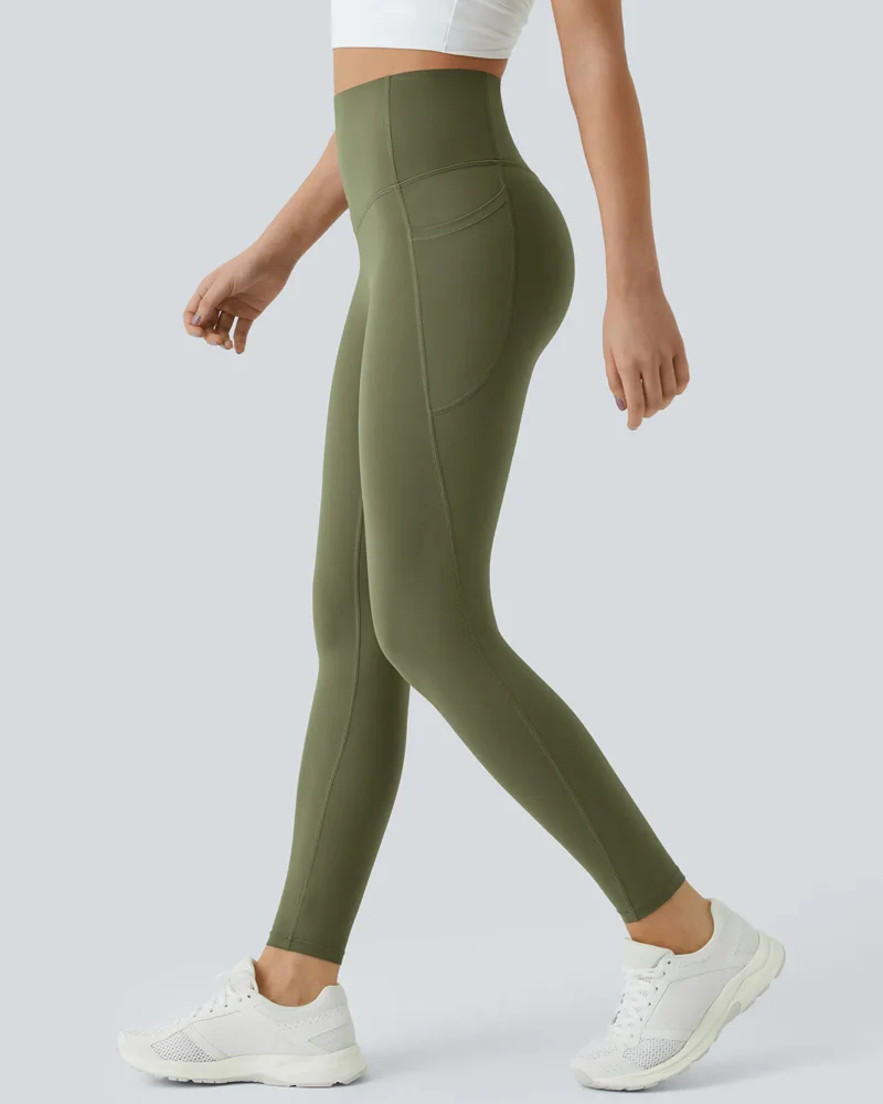 Butt Lifting Tummy Control Side Pocket High Waisted Shaping Training Leggings - Image 51