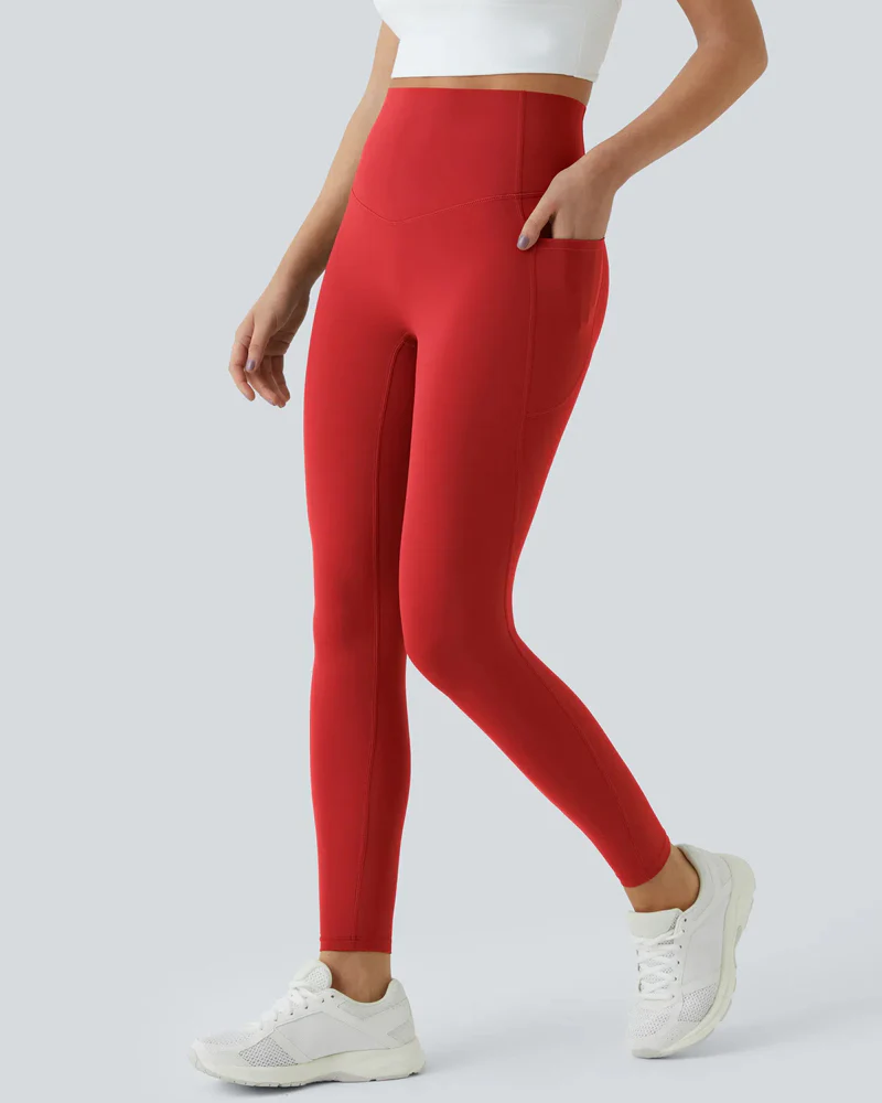 Butt Lifting Tummy Control Side Pocket High Waisted Shaping Training Leggings - Image 63