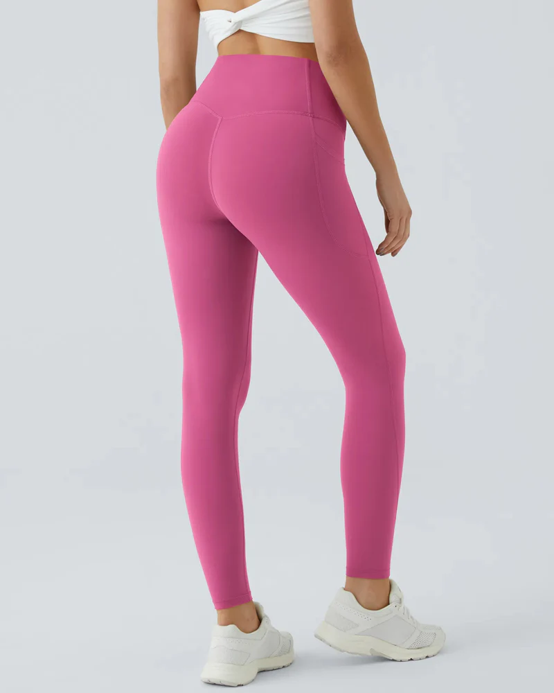 Butt Lifting Tummy Control Side Pocket High Waisted Shaping Training Leggings - Image 68