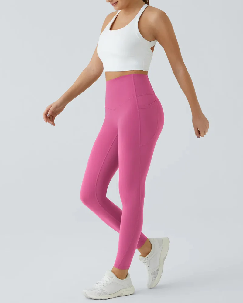 Butt Lifting Tummy Control Side Pocket High Waisted Shaping Training Leggings - Image 69