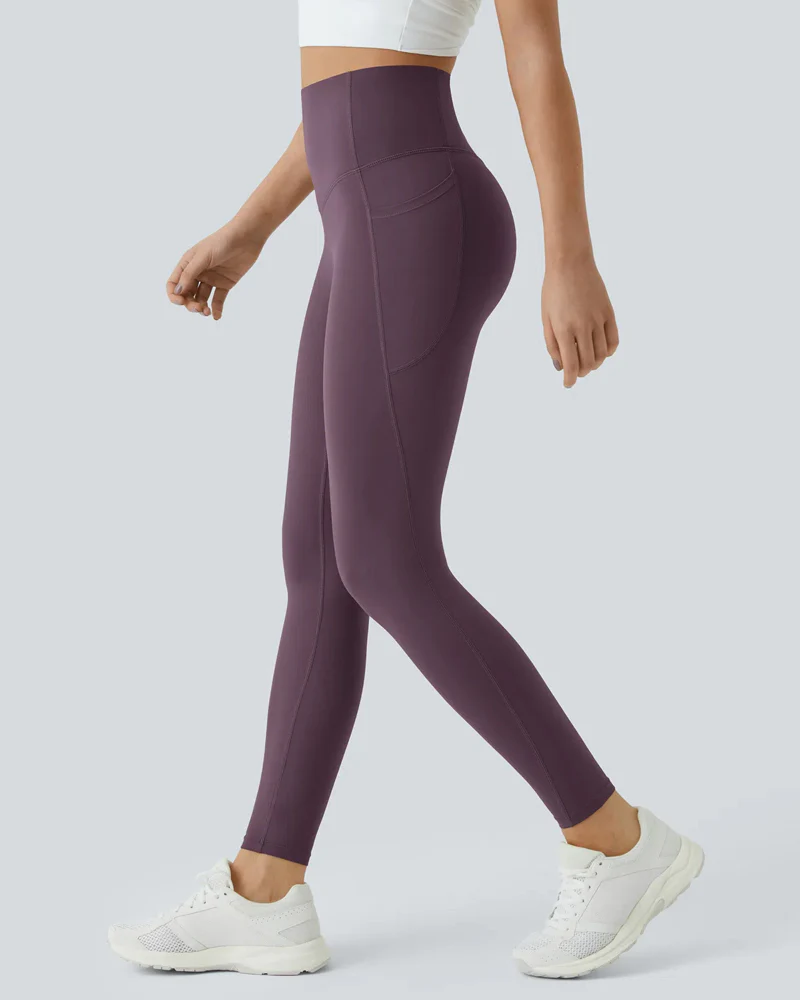 Butt Lifting Tummy Control Side Pocket High Waisted Shaping Training Leggings - Image 72
