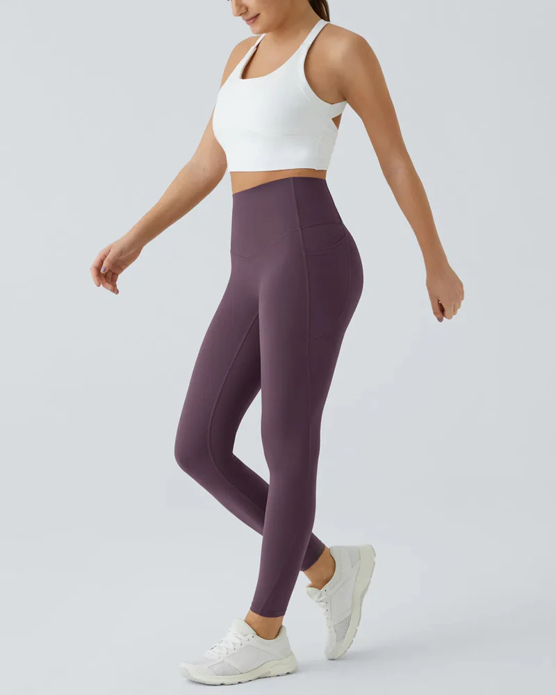 Butt Lifting Tummy Control Side Pocket High Waisted Shaping Training Leggings - Image 75