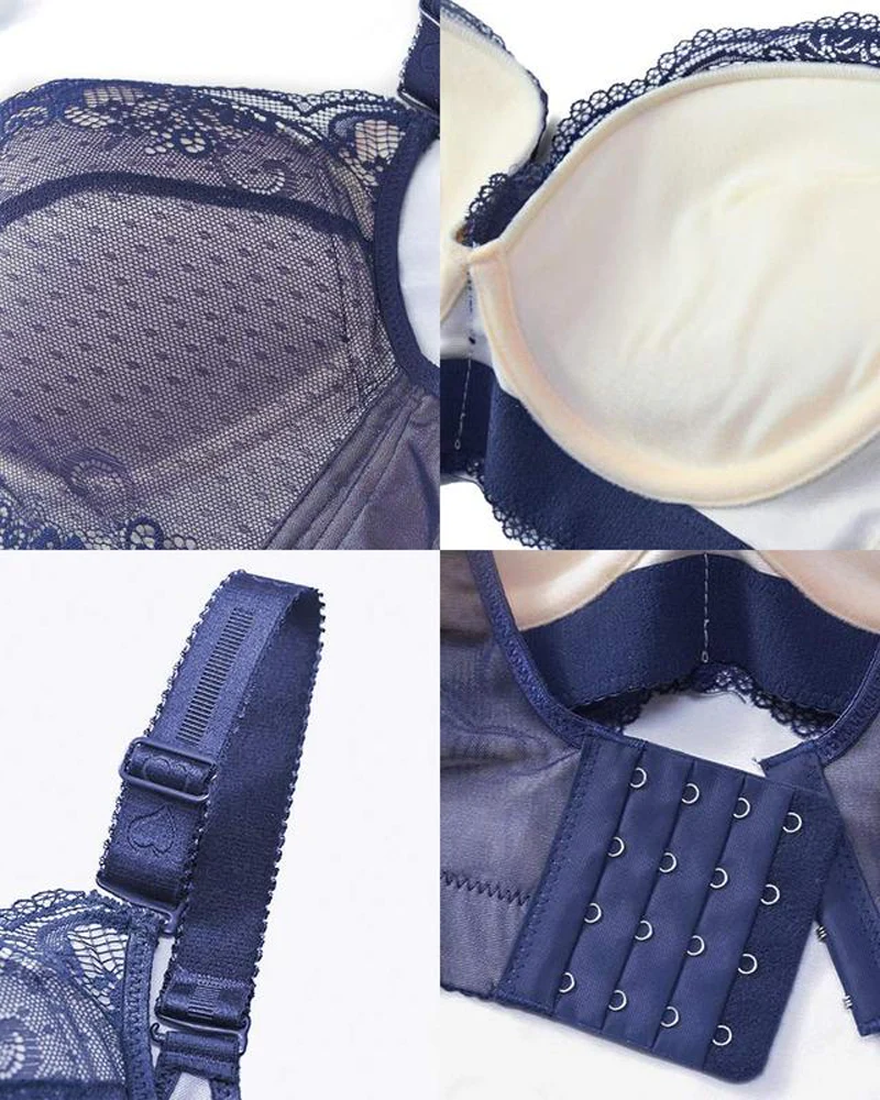 Comfort Floral Padded Push Up Lace Bras - Image 3