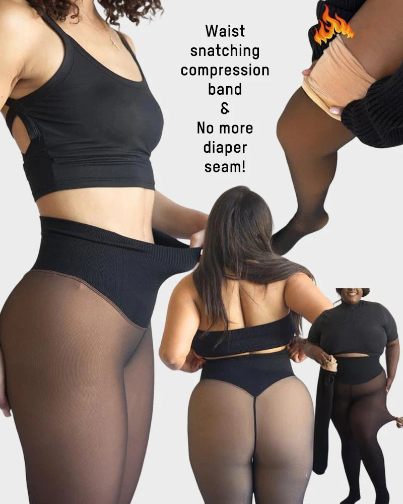 Compression One-Seam Shaping Fleece Leggings - Image 3