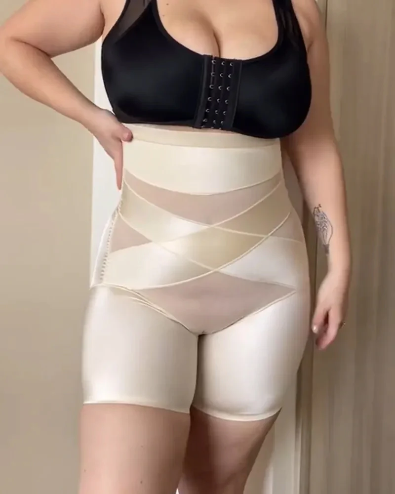 Crossover Bandage High Waist Hip-Lifting Shorts - Image 6