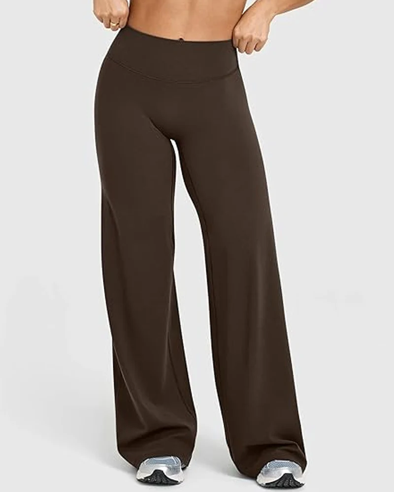 High Waist Stretch Casual Soft Straight Leg Bottoms - Image 12