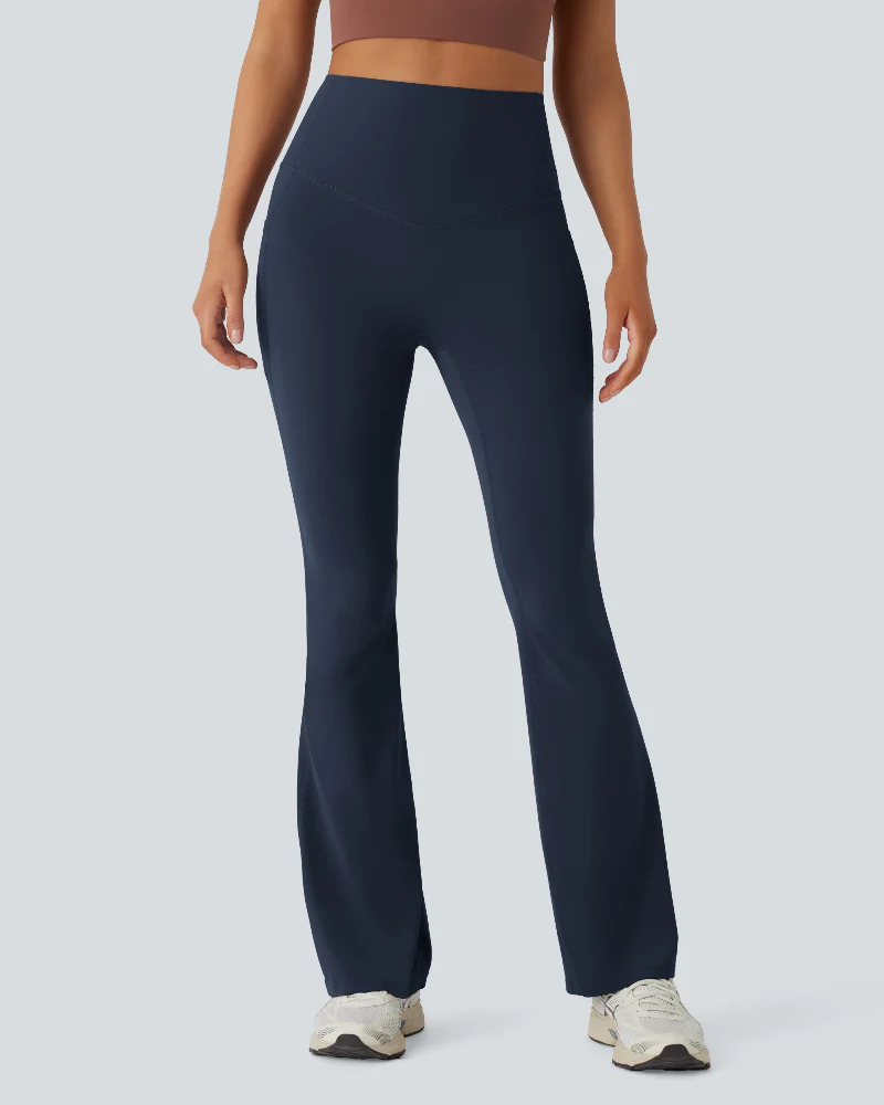 High Waisted Tummy Control Pocket Shaping Yoga Bootcut Leggings - Image 14