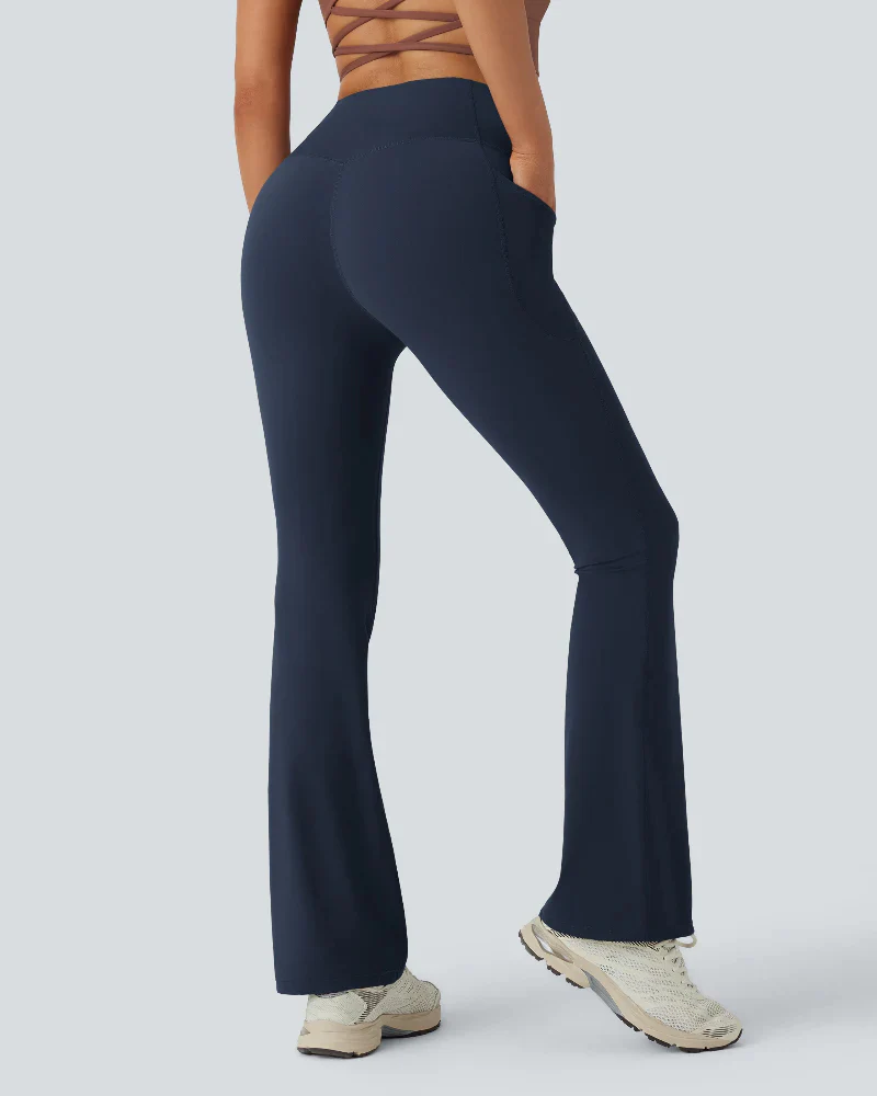 High Waisted Tummy Control Pocket Shaping Yoga Bootcut Leggings - Image 15
