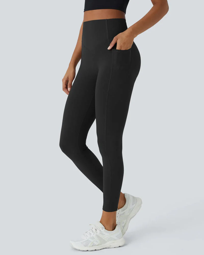 High Waisted Butt Lifting Tummy Control Side Pocket Shaping Training Leggings - Image 34