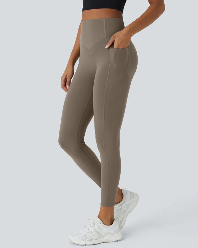 High Waisted Butt Lifting Tummy Control Side Pocket Shaping Training Leggings - Image 35