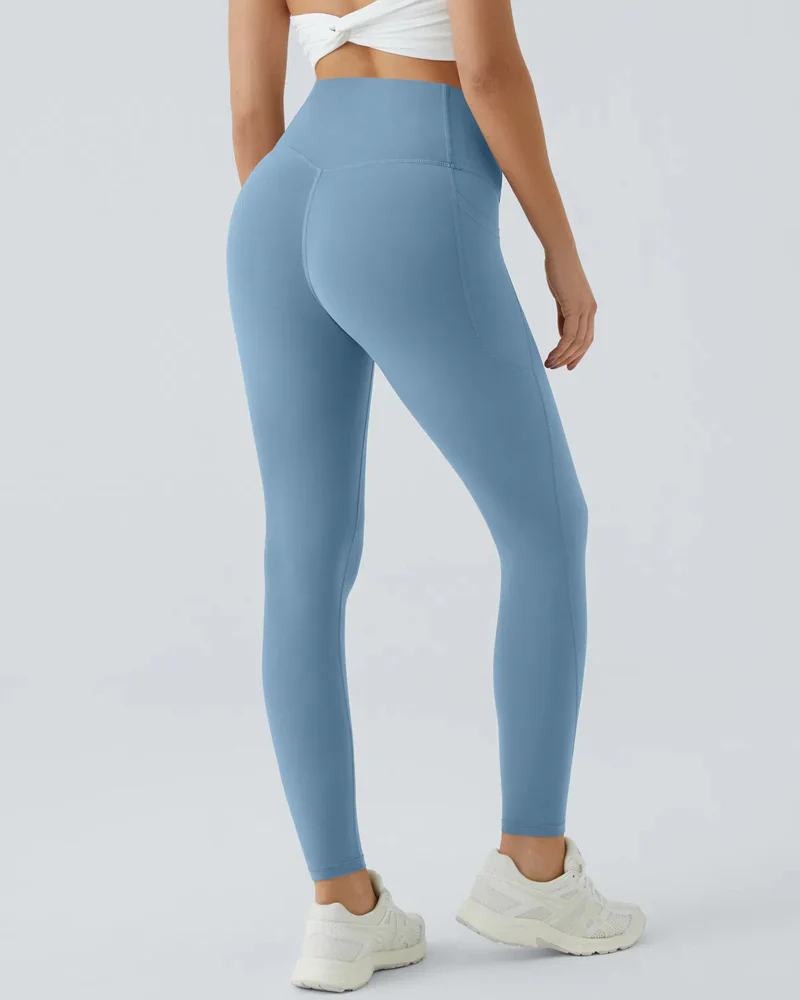 High Waisted Butt Lifting Tummy Control Side Pocket Shaping Training Leggings - Image 47