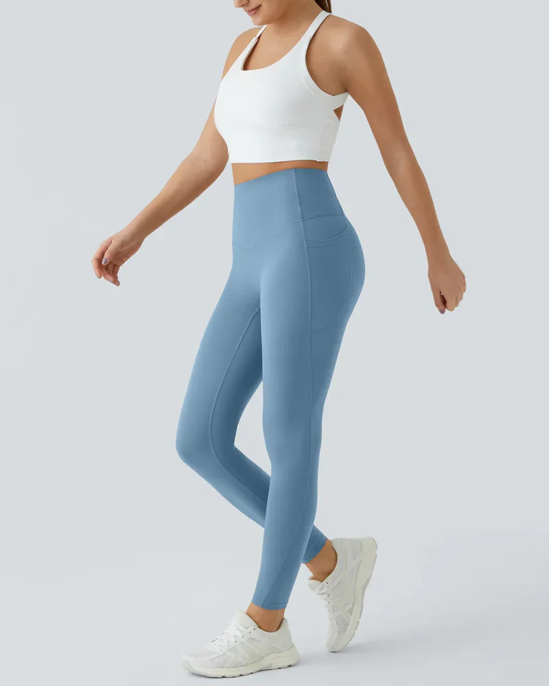 High Waisted Butt Lifting Tummy Control Side Pocket Shaping Training Leggings - Image 51