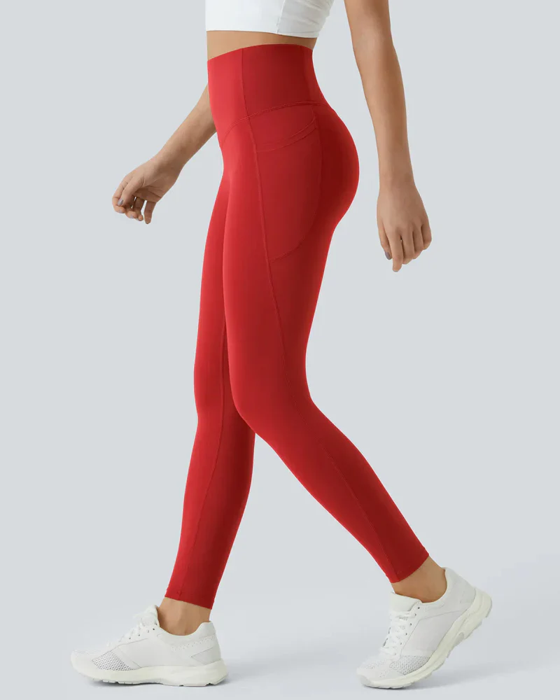 High Waisted Butt Lifting Tummy Control Side Pocket Shaping Training Leggings - Image 52