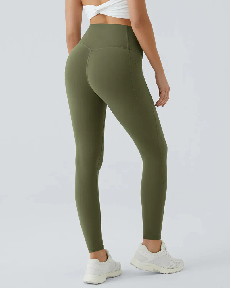 High Waisted Butt Lifting Tummy Control Side Pocket Shaping Training Leggings - Image 61