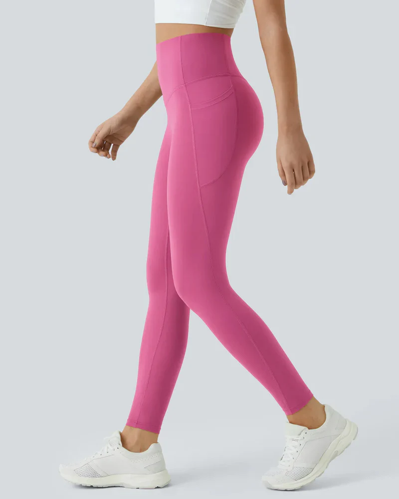 High Waisted Butt Lifting Tummy Control Side Pocket Shaping Training Leggings - Image 66