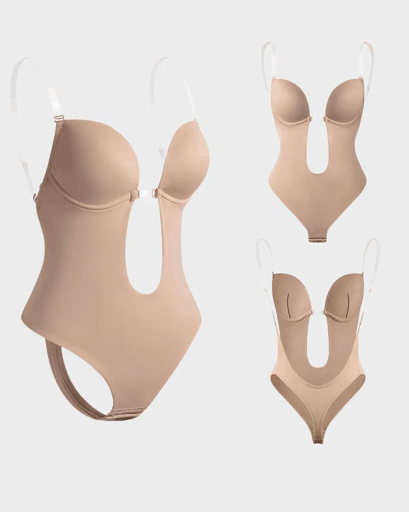 Strapless U Plunge Thong Bodysuit - Image 16