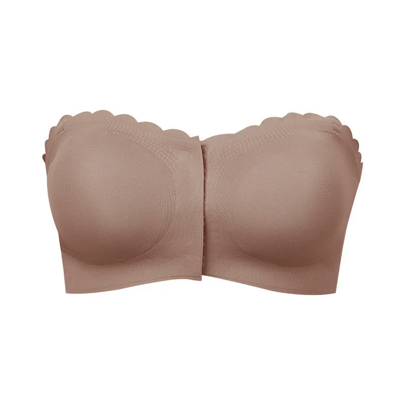 Wavy Trim Seamless Tube Top Bralette - Image 21